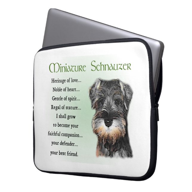 Protection Pour Ordinateur Portable Chiot de Schnauzer (devant gauche)