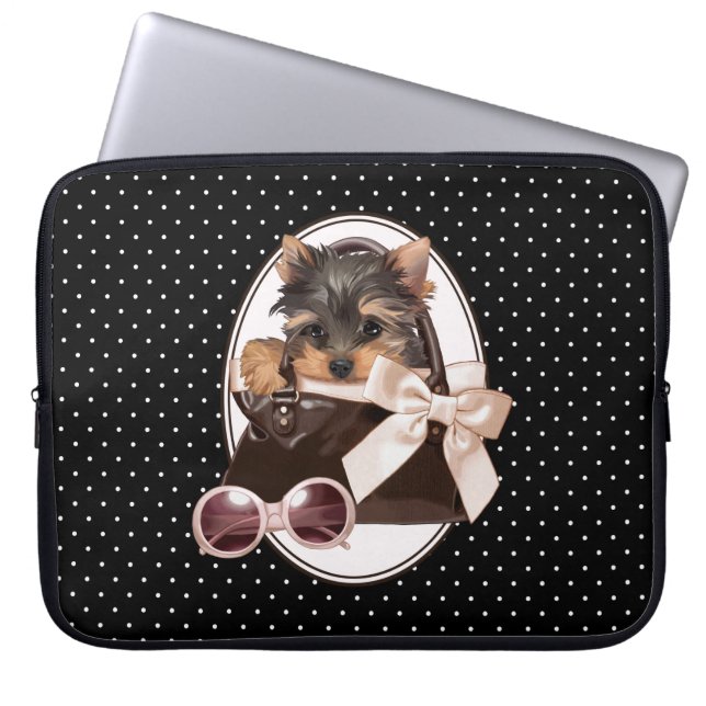 Protection Pour Ordinateur Portable Chiot de Yorkshire Terrier (Devant)