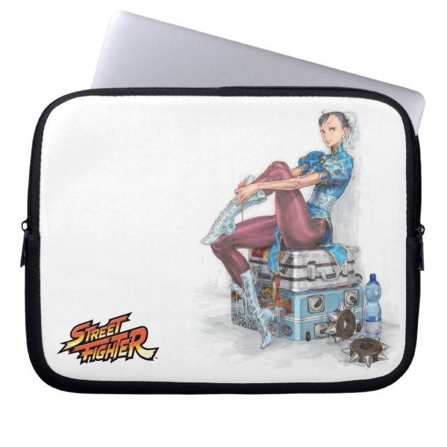 Protection Pour Ordinateur Portable Chun-Li attachant la chaussure (Devant)