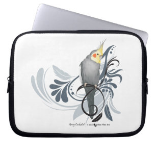Protection Pour Ordinateur Portable Cockatiel gris