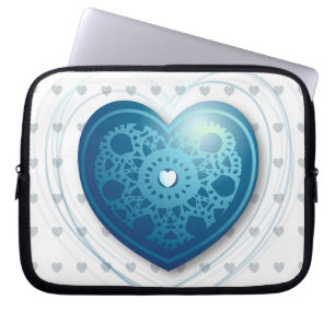 Protection Pour Ordinateur Portable Coeur bleu, manche portable