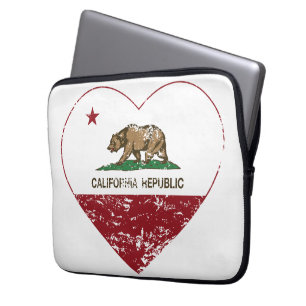 Protection Pour Ordinateur Portable Coeur d'amour de République de la Californie affli