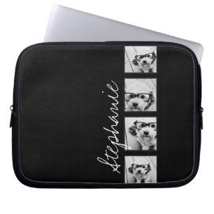Protection Pour Ordinateur Portable Collage photo Instagram noir et blanc