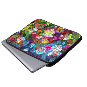 Protection Pour Ordinateur Portable Coloré Romantique Vintage Floral Collage Motif