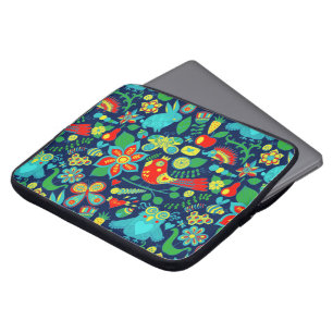 Protection Pour Ordinateur Portable Colorful Retro Floral Owls Pattern
