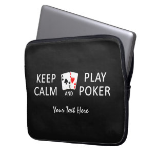 Protection Pour Ordinateur Portable CONSERVER CALME & PLAY POKER Manches personnalisée