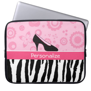Protection Pour Ordinateur Portable Copie à la mode de zèbre de chaussures roses