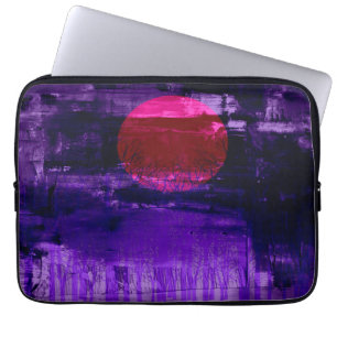 Protection Pour Ordinateur Portable Coucher de soleil violet   Peinture Abstraite 3