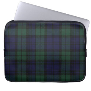 Protection Pour Ordinateur Portable Couverture noire d'ordinateur portable de plaid de