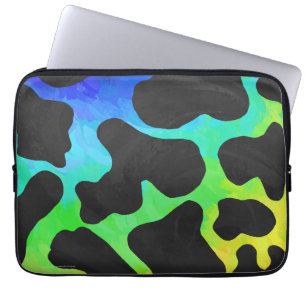 Protection Pour Ordinateur Portable Cow Black and Rainbow Gifts