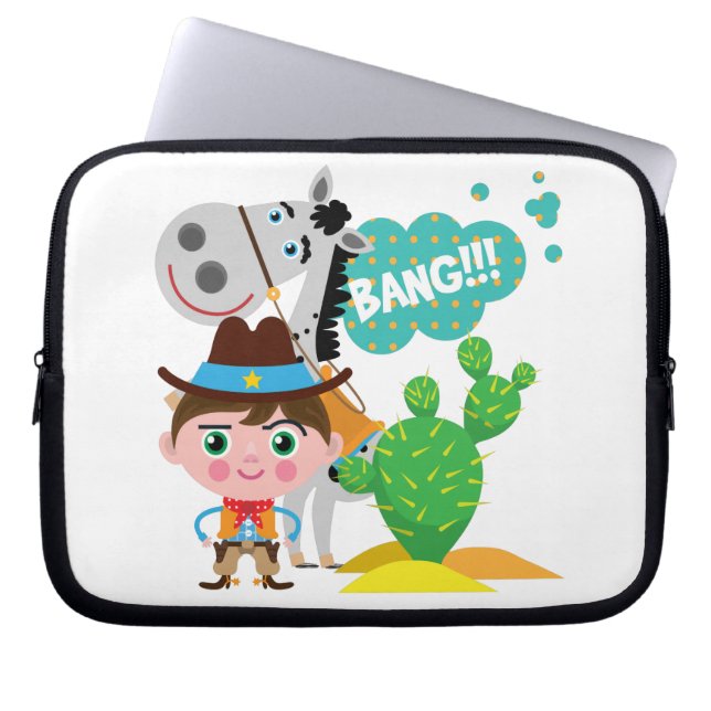 Protection Pour Ordinateur Portable Cowboy et cheval (Devant)