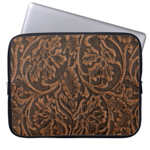 Protection Pour Ordinateur Portable Cuir Rustique Embossé