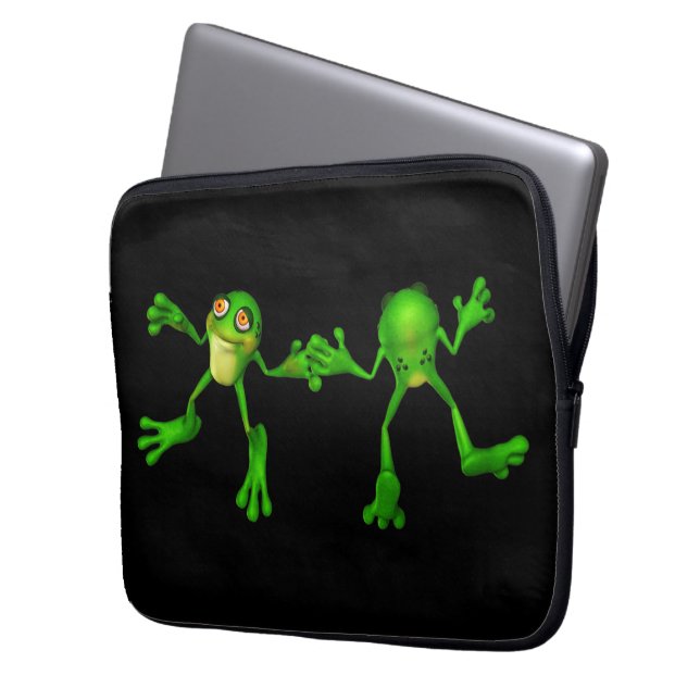 Protection Pour Ordinateur Portable Cute Froggy verte (devant gauche)