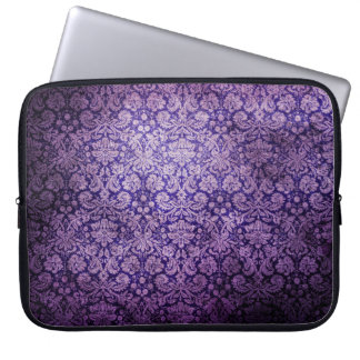 Protection Pour Ordinateur Portable Damassé florale pourpre vintage