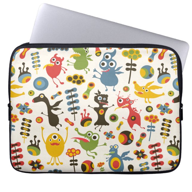 Protection Pour Ordinateur Portable Des monstres heureux (Devant)