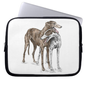 Protection Pour Ordinateur Portable Deux Greyhound Friends Dog Art