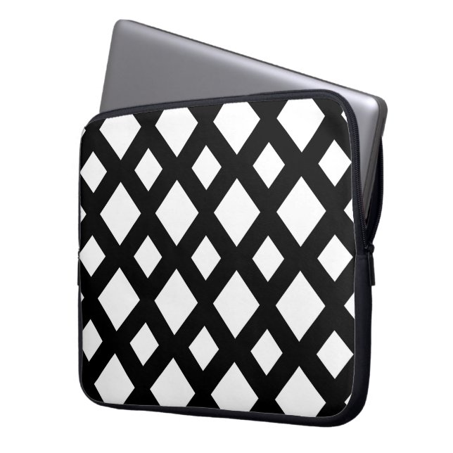 Protection Pour Ordinateur Portable Diamants blancs sur le noir (devant gauche)