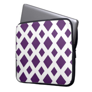 Protection Pour Ordinateur Portable Diamants violets sur blanc
