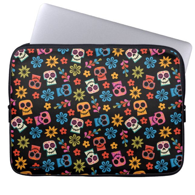 Protection Pour Ordinateur Portable Disney Pixar Coco | Crâne de sucre et motif floral (Devant)