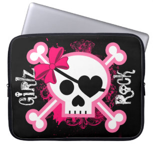 Protection Pour Ordinateur Portable Douille d'ordinateur portable de crâne de fille de