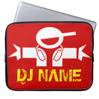 Douille d'ordinateur portable du DJ avec le nom