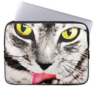 Protection Pour Ordinateur Portable Douille féroce d'ordinateur portable de chat tigr
