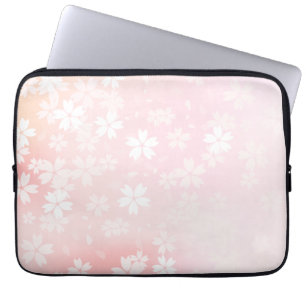 Protection Pour Ordinateur Portable Douille rose/blanche fanée d'ordinateur de fleurs