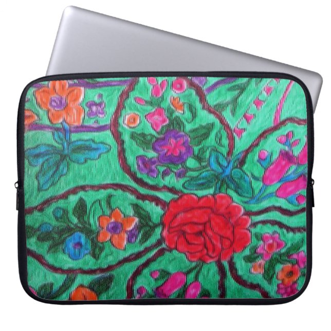 Protection Pour Ordinateur Portable Douille verte d'ordinateur portable de Paisley (Devant)