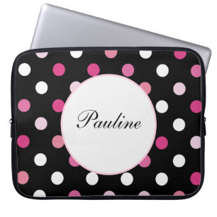 Protection Pour Ordinateur Portable Douilles roses de monogramme d'ordinateur portable