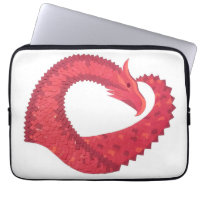 dragon à coeur rouge sur fond blanc