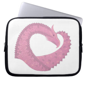 Protection Pour Ordinateur Portable Dragon de coeur rose sur blanc