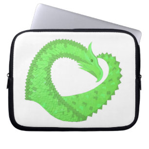 Protection Pour Ordinateur Portable Dragon de coeur vert citron blanc