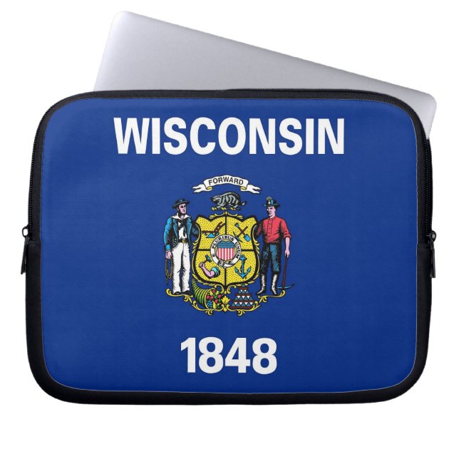 Protection Pour Ordinateur Portable Drapeau Wisconsin Drapeau Portable (Devant)