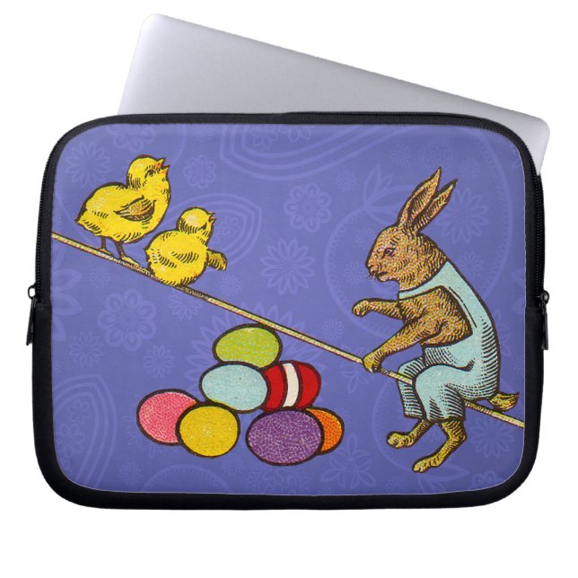 Protection Pour Ordinateur Portable Easter Bunny poulets illustration (Devant)