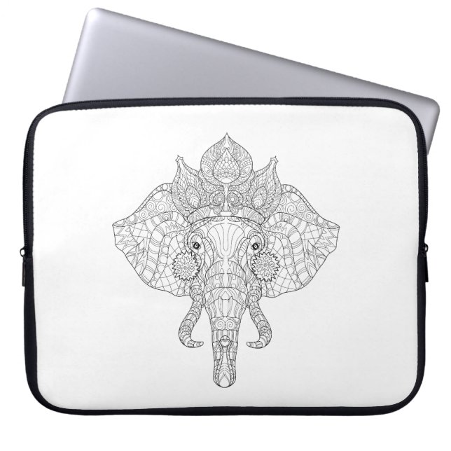 Protection Pour Ordinateur Portable Éléphant Zendoodle principal (Devant)