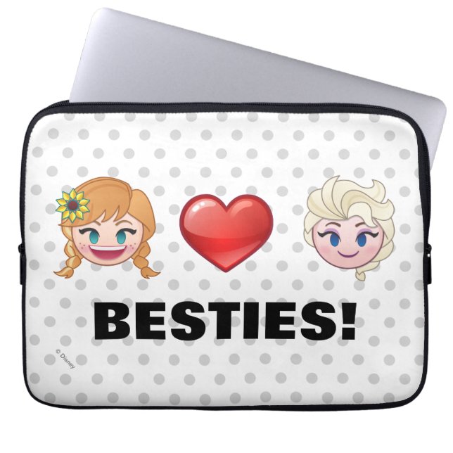 Protection Pour Ordinateur Portable Emoji congelé | Anna & Elsa (Devant)