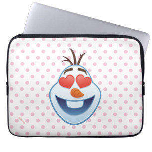 Protection Pour Ordinateur Portable Emoji gelé Olaf aux yeux en forme de coeur