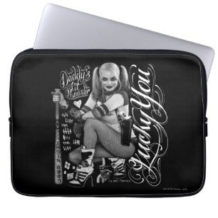 Protection Pour Ordinateur Portable Équipe de suicide   Harley Quinn Typographie