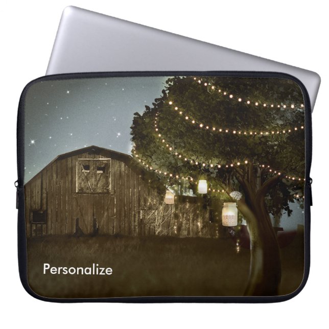 Protection Pour Ordinateur Portable Étui pour ordinateur portable Rustic Barn & Tree L (Devant)