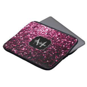 Protection Pour Ordinateur Portable Faux rose foncé paillettes brillantes scintillent 