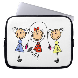Protection Pour Ordinateur Portable Figure de l'étiquette GIrls Corde de saut