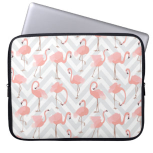 Protection Pour Ordinateur Portable Flamants roses rose tendance et Motif Chevrons