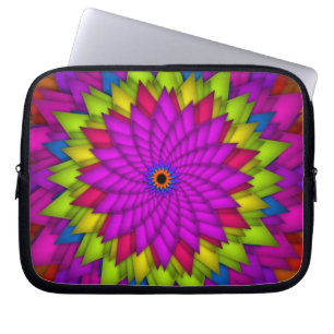 Protection Pour Ordinateur Portable Fleur colorée abstraite lumineuse
