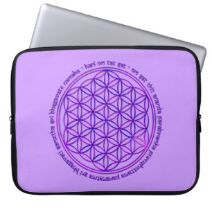 Protection Pour Ordinateur Portable Fleur de la vie - Moola Mantra - violet
