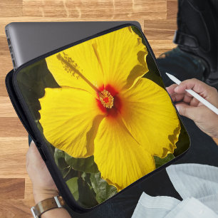 Protection Pour Ordinateur Portable Fleur d'Hibiscus jaune