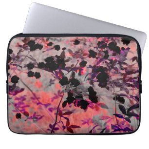 Protection Pour Ordinateur Portable Fleur rouge moderne noir asiatique style art desig