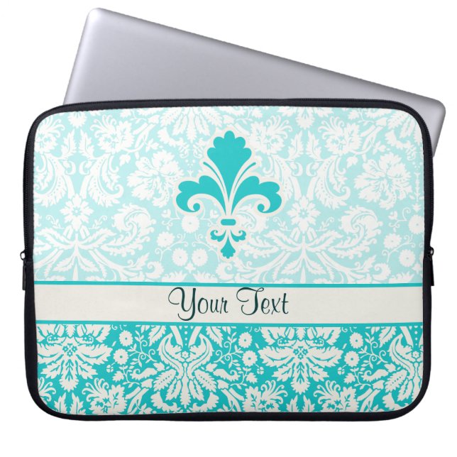 Protection Pour Ordinateur Portable Fleur turquoise de lis (Devant)