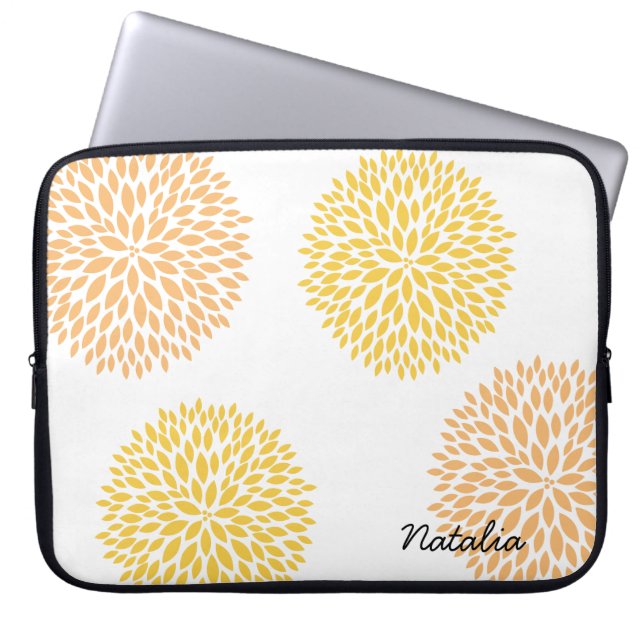 Protection Pour Ordinateur Portable Fleurs Jaunes Pêcher (Devant)