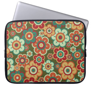 Protection Pour Ordinateur Portable Fleurs rétro Motif Portable tendance