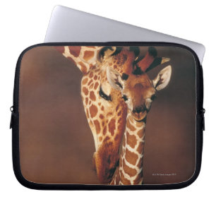 Protection Pour Ordinateur Portable Giraffe adulte avec veau (Giraffa camelopardalis)